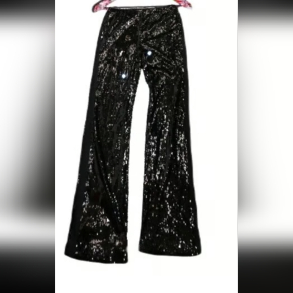 VENUS Black Wide leg Sequin Party Pants  VENUS - Picture 3 of 10